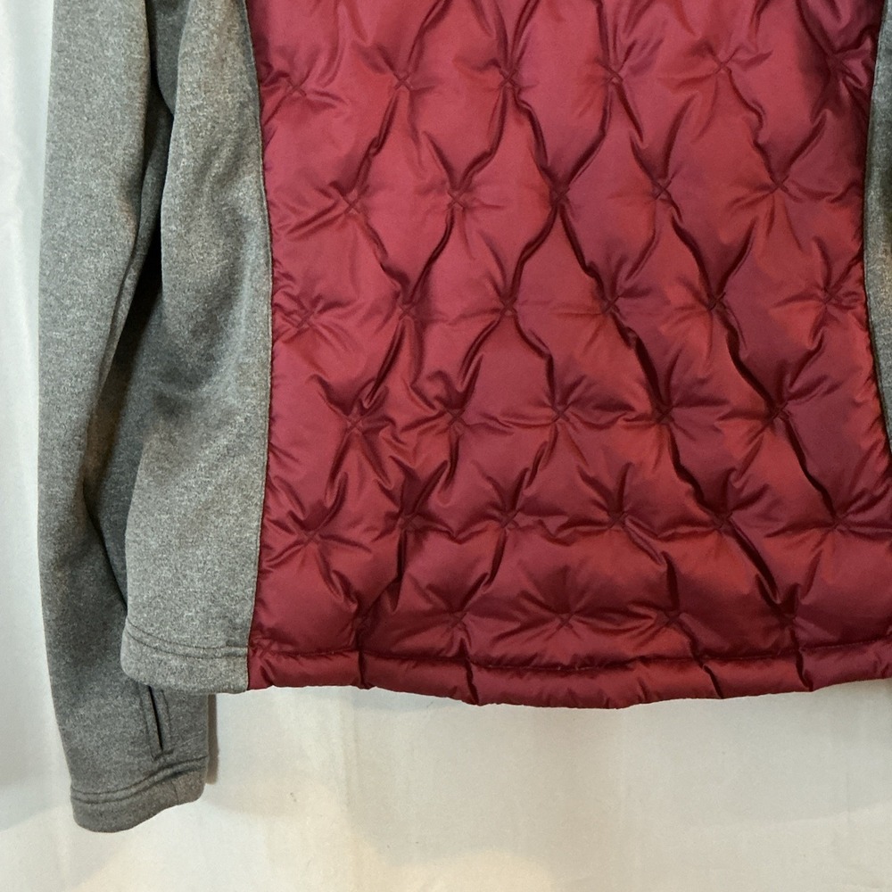 Women's North Face Burgundy Mashup Pullover Hooded Down Filled Jacket. Size L - Picture 10 of 11